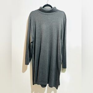 Gray Turtleneck Sweater Dress